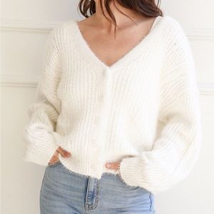 CJLA honey cardigan in white